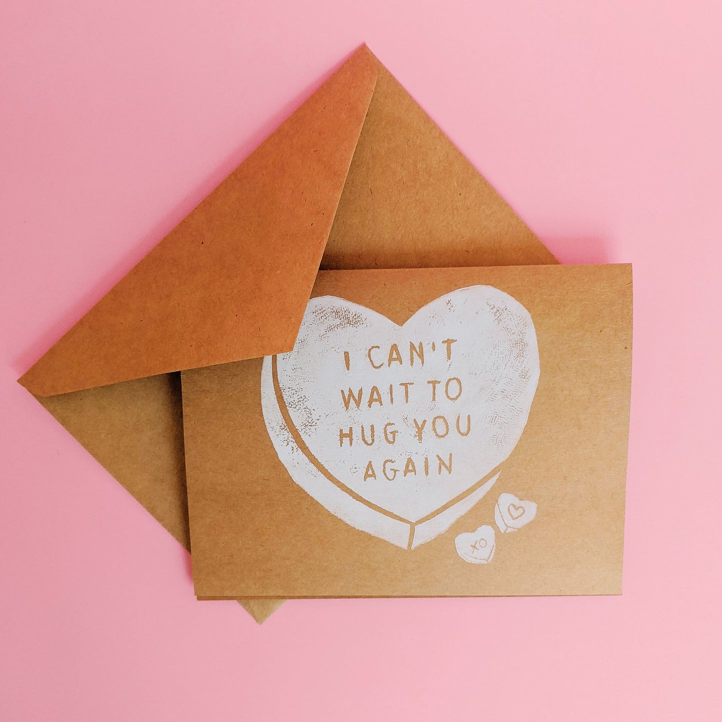 Kraft paper card with heart stamp